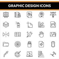 Graphic design icons, Graphic design line icons vector