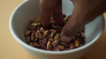 hand pick natural Pistachio kernel nuts video