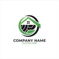 Landscaping logo with house vector