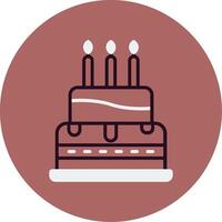 icono de vector de pastel de cumpleaños