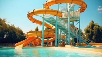 AI generated slide in sun slides water park photo