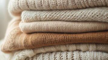 AI generated sweaters in stack with different colors for different occasions a sweater photo