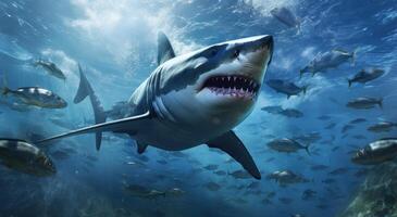 AI generated shark island animal photo