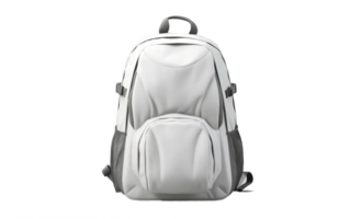 ai gerado branco mochila isolado em uma branco transparente fundo png