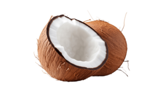 ai généré noix de coco sur blanc transparent Contexte png