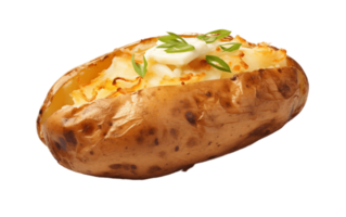 AI generated Baked Potato on White Transparent Background png