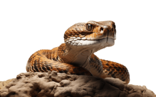 ai generado serpiente en blanco transparente antecedentes png