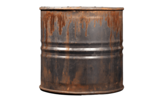 AI generated Old and rusty oil barrel isolated on a white transparent background png