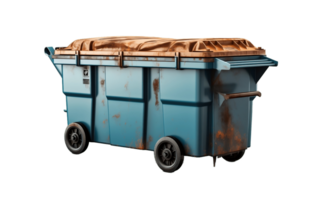 AI generated Clear Trash Container Isolated on Transparent Background Generative AI png