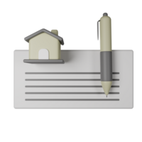 Cheque 3D Icon Illustration png