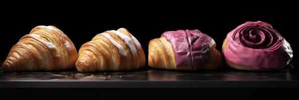 AI generated four pastries with different flavors are shown photo