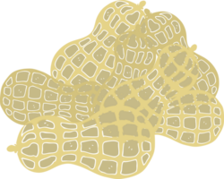 illustration en couleur plate d'une cacahuète de dessin animé png