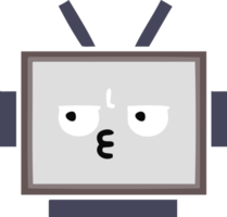 flat color retro cartoon robot head png