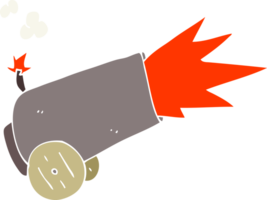 flat color illustration of a cartoon cannon firing png