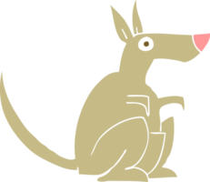 flat color illustration of a cartoon kangaroo png