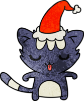 christmas textured cartoon of kawaii cat png