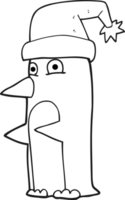 black and white cartoon christmas penguin png