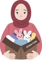 people doing charity volunteer holding donation box cartoon character png