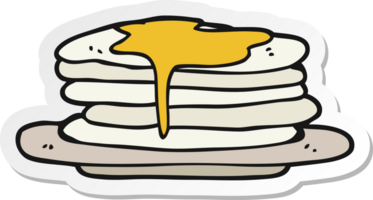 sticker of a cartoon stack of pancakes png