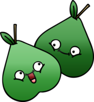 gradient shaded cartoon pears png
