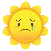 sun crying and scared face cartoon cute png