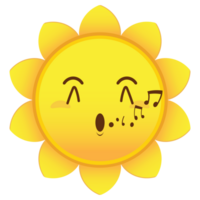 sun whistling face cartoon cute png