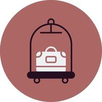 Luggage Cart Vector Icon