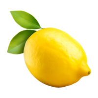 ai gerado 3d Renderização do uma amarelo limão em transparente fundo - ai gerado png