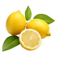 AI generated 3D Rendering of a Yellow Lemon on Transparent Background - Ai Generated png