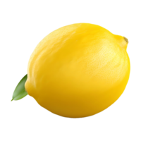 AI generated 3D Rendering of a Yellow Lemon on Transparent Background - Ai Generated png