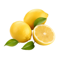 AI generated 3D Rendering of a Yellow Lemon on Transparent Background - Ai Generated png