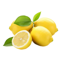 AI generated 3D Rendering of a Yellow Lemon on Transparent Background - Ai Generated png