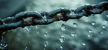 ai generado un cadena con gotas de agua viniendo apagado de eso foto