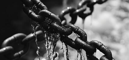 ai generado un cadena con gotas de agua viniendo apagado de eso foto