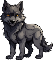 AI generated Cute wolf in cartoon style png