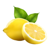 AI generated 3D Rendering of a Yellow Lemon on Transparent Background - Ai Generated png