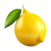 AI generated 3D Rendering of a Yellow Lemon on Transparent Background - Ai Generated png