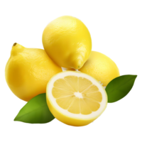 AI generated 3D Rendering of a Yellow Lemon on Transparent Background - Ai Generated png