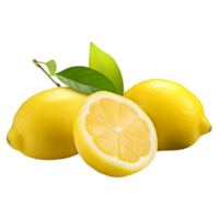 ai generato 3d interpretazione di un' giallo Limone su trasparente sfondo - ai generato png