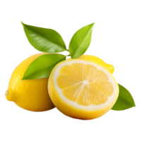 ai gerado 3d Renderização do uma amarelo limão em transparente fundo - ai gerado png