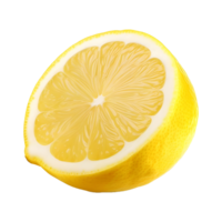 ai generado 3d representación de un amarillo limón en transparente antecedentes - ai generado png