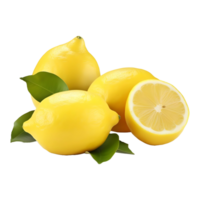 AI generated 3D Rendering of a Yellow Lemon on Transparent Background - Ai Generated png