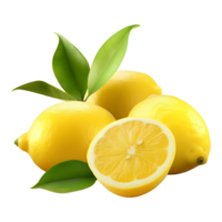 AI generated 3D Rendering of a Yellow Lemon on Transparent Background - Ai Generated png