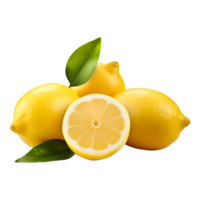 AI generated 3D Rendering of a Yellow Lemon on Transparent Background - Ai Generated png