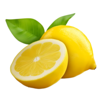 AI generated 3D Rendering of a Yellow Lemon on Transparent Background - Ai Generated png
