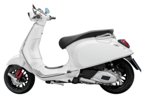 Side view white scooter motorcycle png