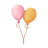 Pink and yellow balloons clip art. png