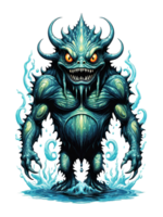 AI generated Fantasy monster in water isolated on transparent background png