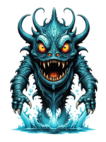 AI generated Water monster cartoon style isolated on transparent background png