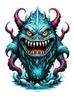 AI generated Fantasy monster in water isolated on transparent background png